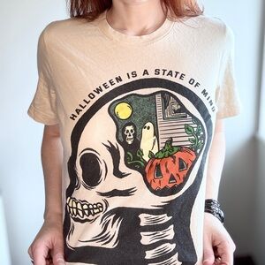 Spooky Skull Halloween Graphic Tee Small Goth Pumpkin Ghost Shirt | BUNDLE DEAL